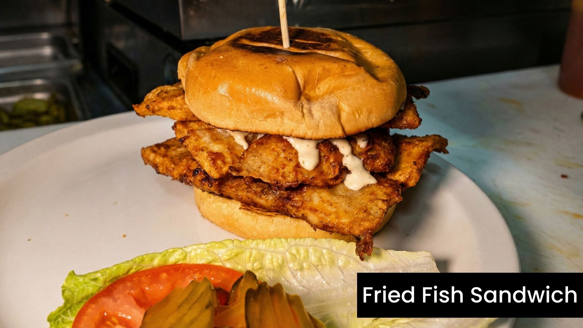 fried fish sandwich - whiskey kitchen