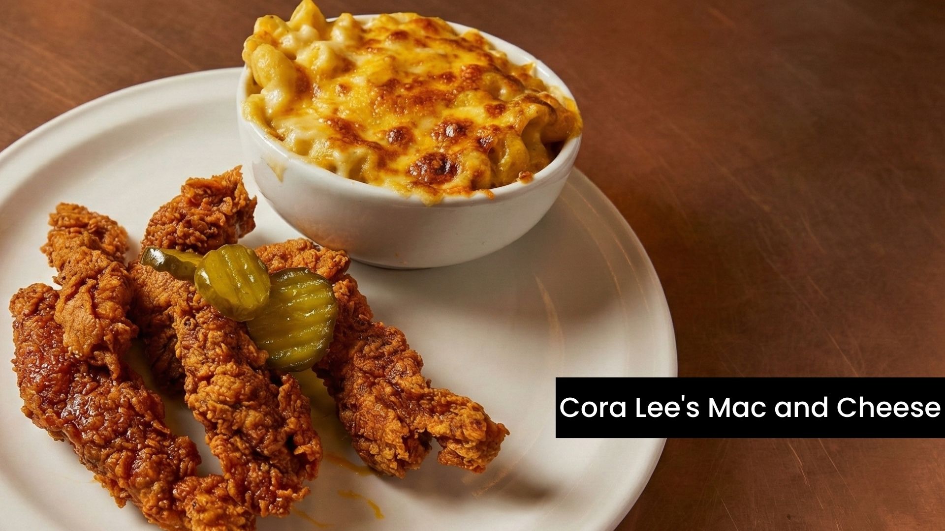 pollo frito con mac n cheese - whiskey kitchen